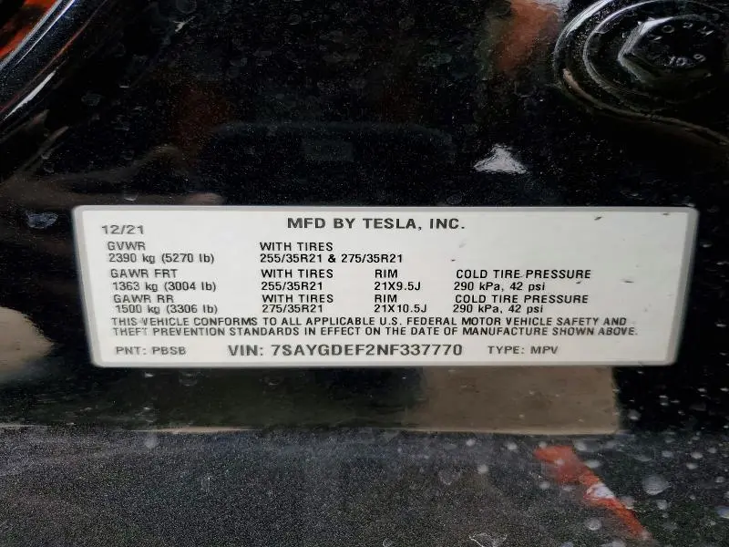 2022 TESLA MODEL Y   