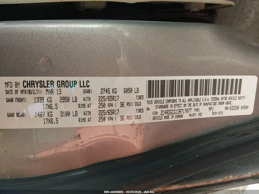 2013 DODGE GRAND CARAVAN SXT