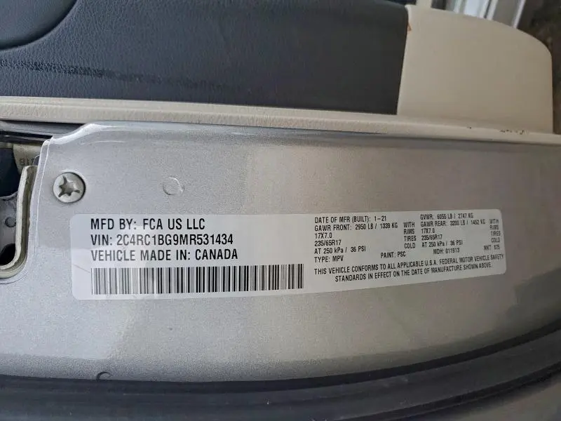 2021 CHRYSLER PACIFICA TOURING L  