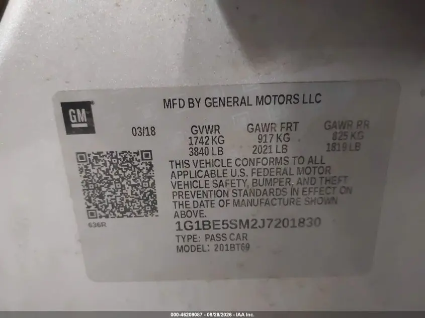 2018 CHEVROLET CRUZE LT AUTO