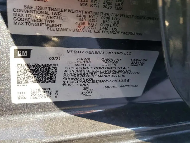 2021 CHEVROLET SILVERADO C1500 LT  