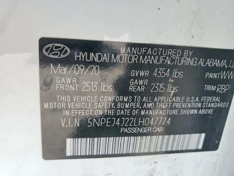 2020 HYUNDAI SONATA SEL PLUS  