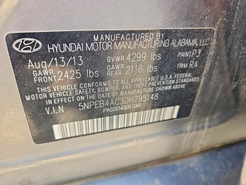 2013 HYUNDAI SONATA GLS  