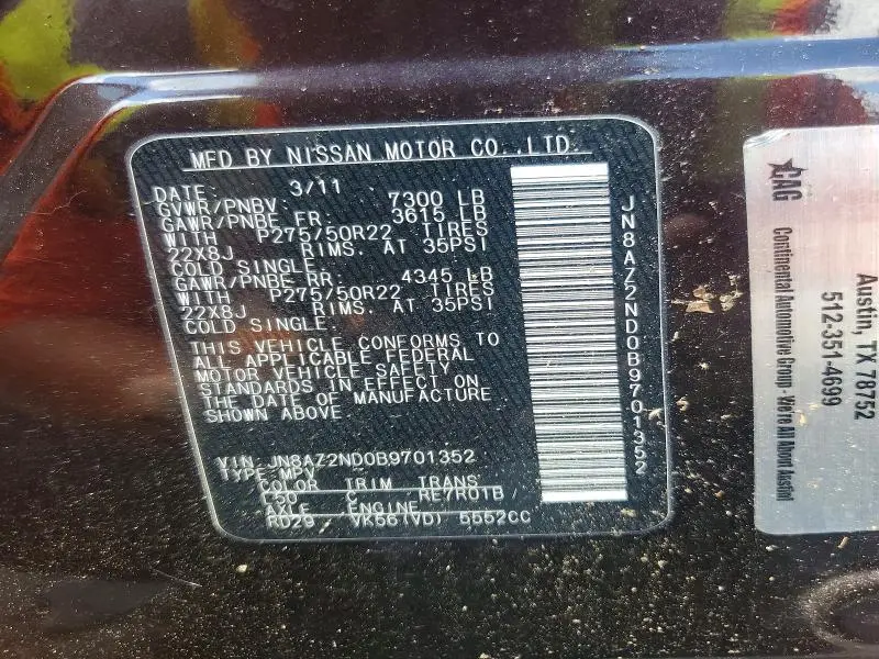 2011 INFINITI QX56 BASE  
