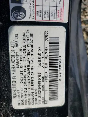 2017 NISSAN 370Z BASE  
