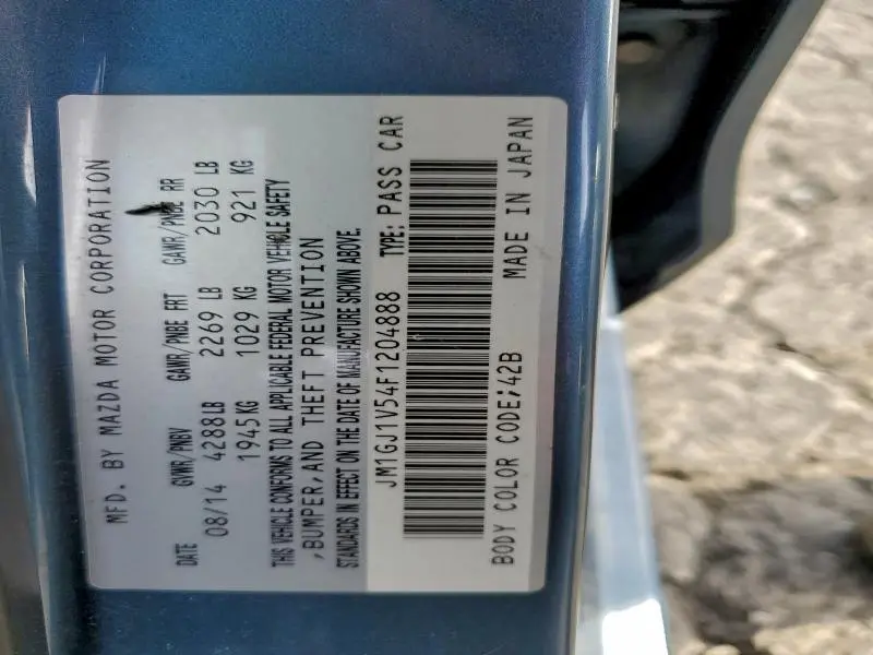 2015 MAZDA 6 TOURING  