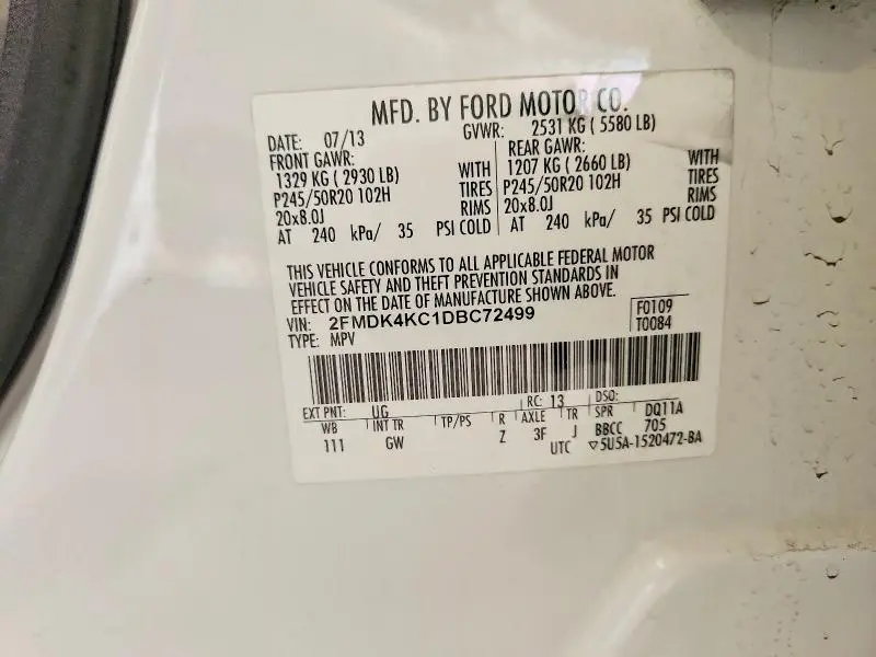 2013 FORD EDGE LIMITED  