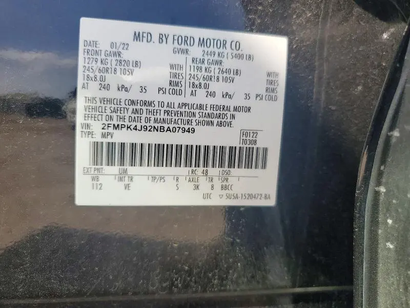 2022 FORD EDGE SEL  