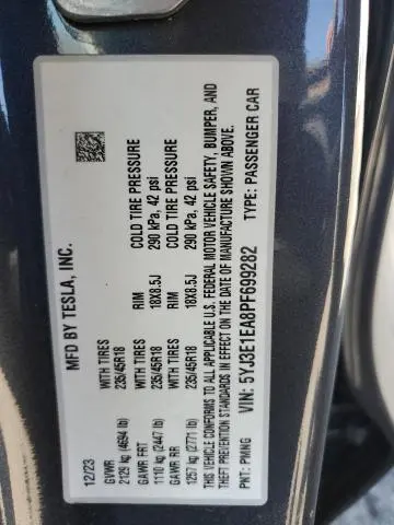 2023 TESLA MODEL 3   