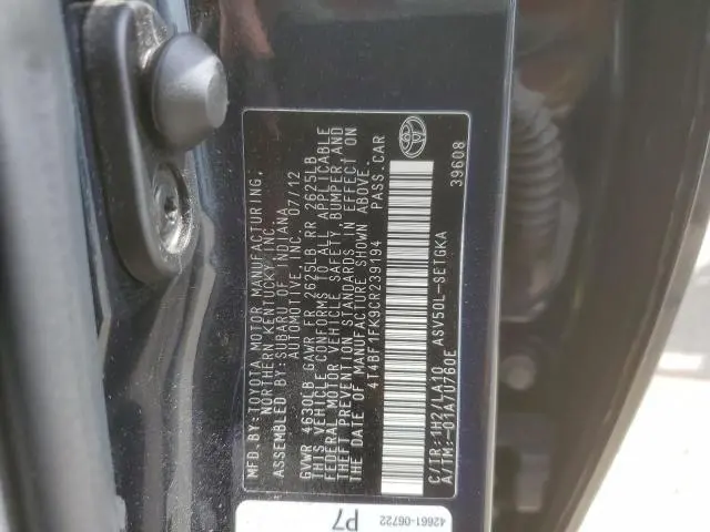 2012 TOYOTA CAMRY BASE  