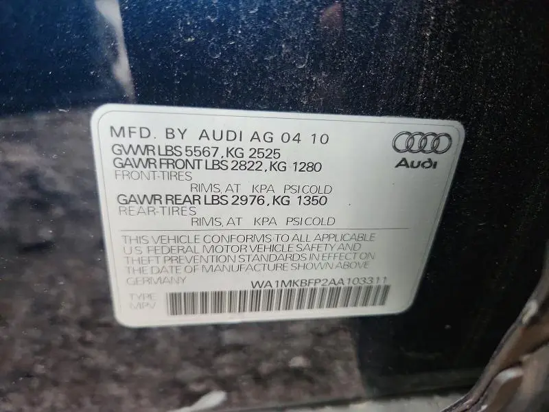 2010 AUDI Q5 PREMIUM PLUS  