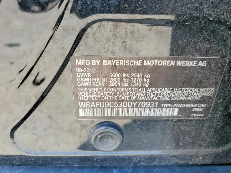 2013 BMW 550 XI  