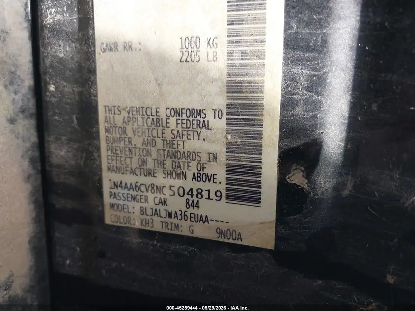 2022 NISSAN MAXIMA SV XTRONIC CVT