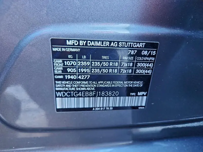 2015 MERCEDES-BENZ GLA 250  
