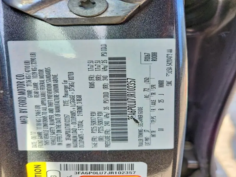 2018 FORD FUSION SE HYBRID  