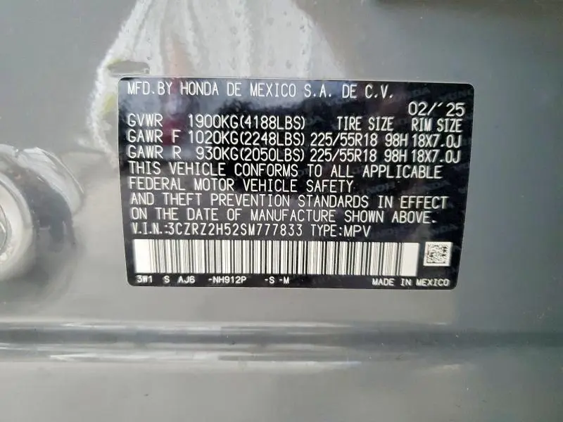 2025 HONDA HR-V SPORT  