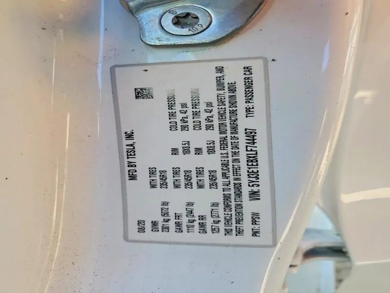 2020 TESLA MODEL 3   