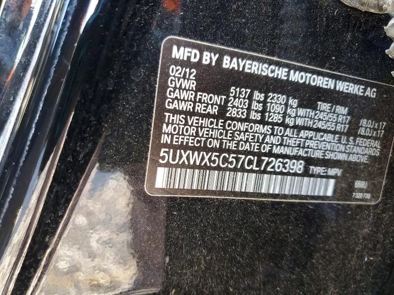 2012 BMW X3 XDRIVE28I  