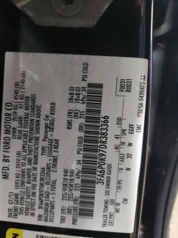 2013 FORD FUSION TITANIUM