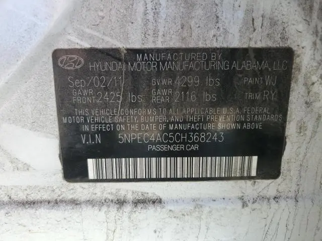 2012 HYUNDAI SONATA SE  