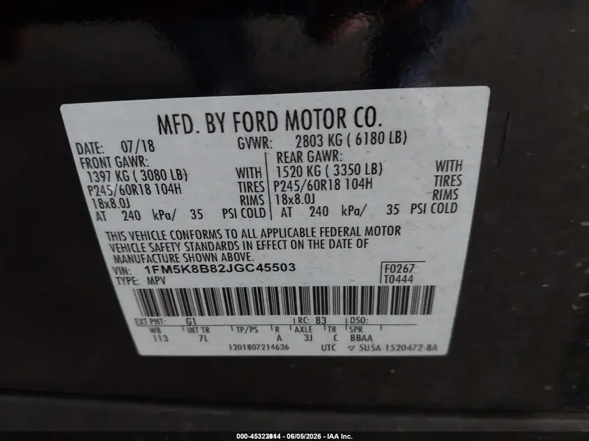 2018 FORD EXPLORER  