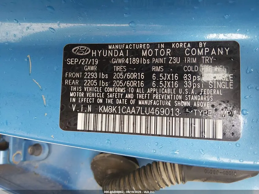 2020 HYUNDAI KONA SE