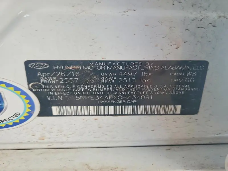 2016 HYUNDAI SONATA SPORT  
