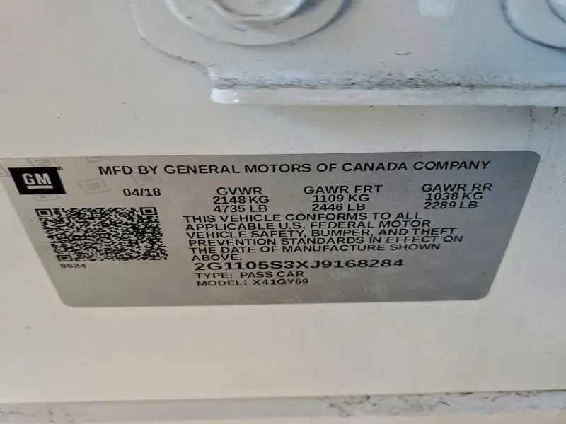 2018 CHEVROLET IMPALA LT  