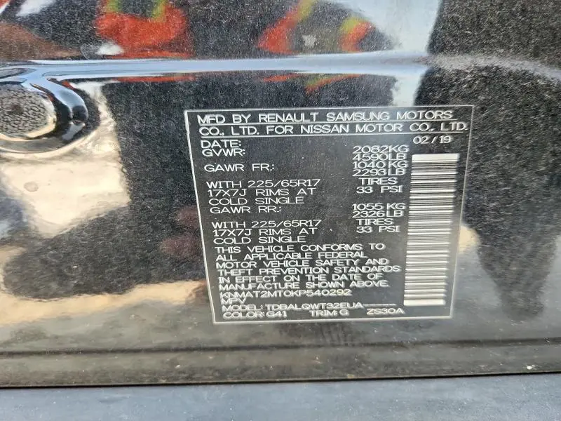 2019 NISSAN ROGUE SV  