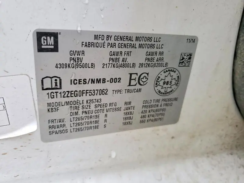 2015 GMC SIERRA K2500 SLT  