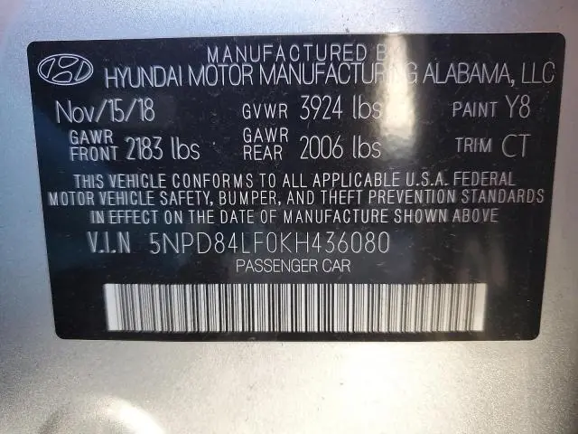 2019 HYUNDAI ELANTRA SEL