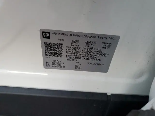 2021 CHEVROLET EQUINOX LT  