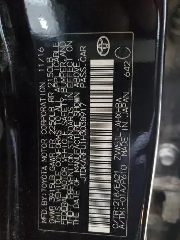2017 TOYOTA PRIUS   