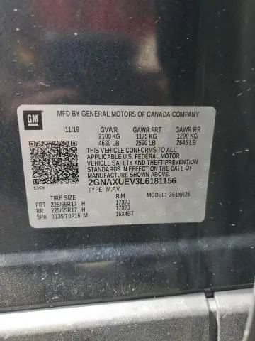 2020 CHEVROLET EQUINOX LT  
