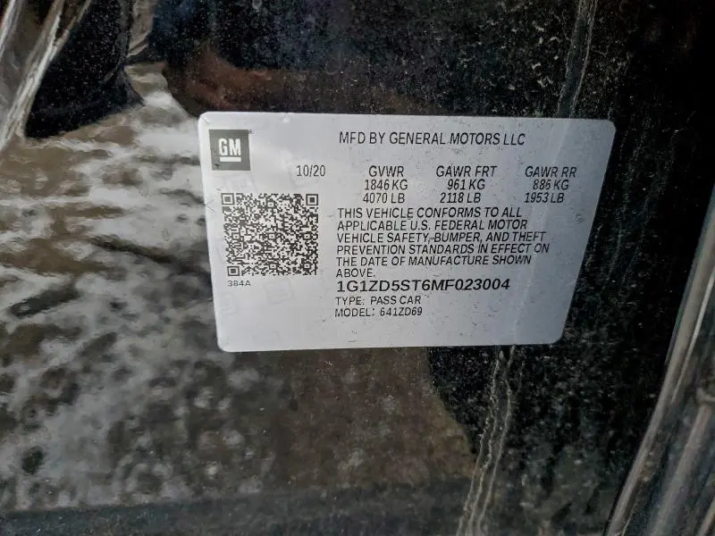 2021 CHEVROLET MALIBU LT  