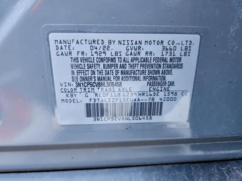 2022 NISSAN KICKS SV  