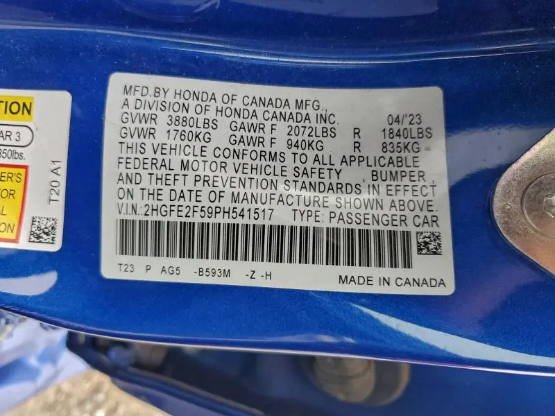 2023 HONDA CIVIC SPORT  