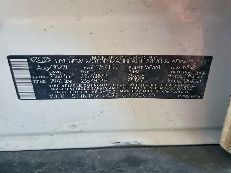 2022 HYUNDAI SANTA FE SEL  