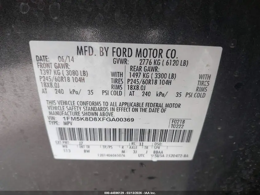 2015 FORD EXPLORER XLT