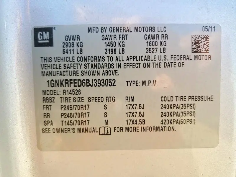 2011 CHEVROLET TRAVERSE LS  