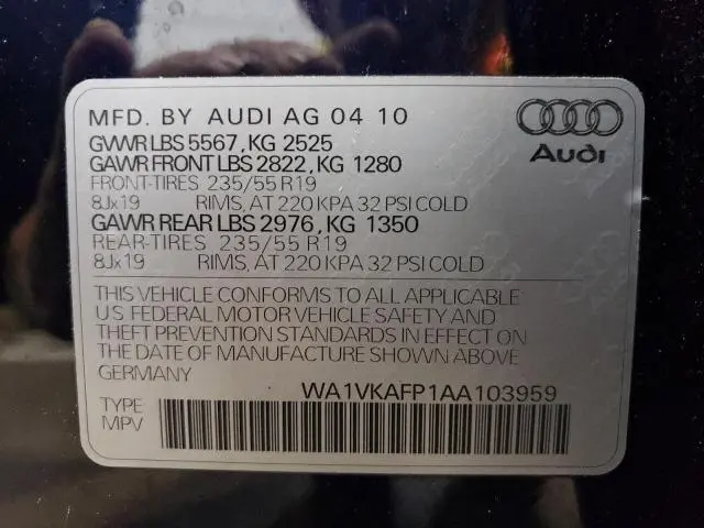 2010 AUDI Q5 PRESTIGE  