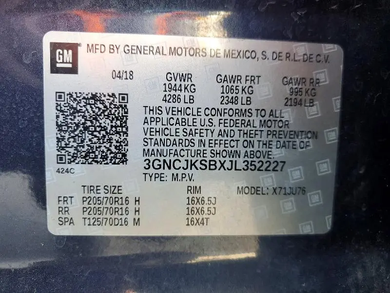 2018 CHEVROLET TRAX LS  