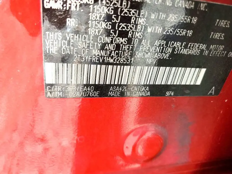 2017 TOYOTA RAV4 LIMITED  