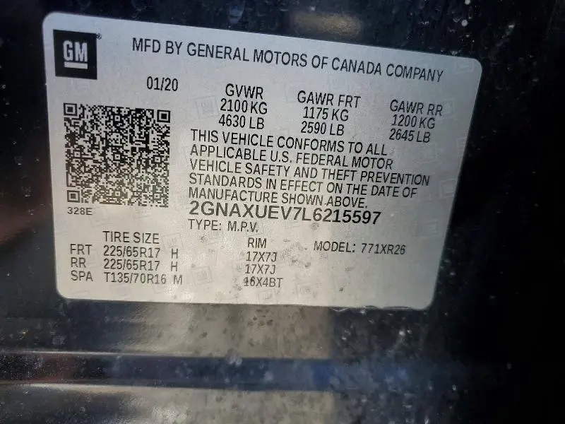 2020 CHEVROLET EQUINOX LT  