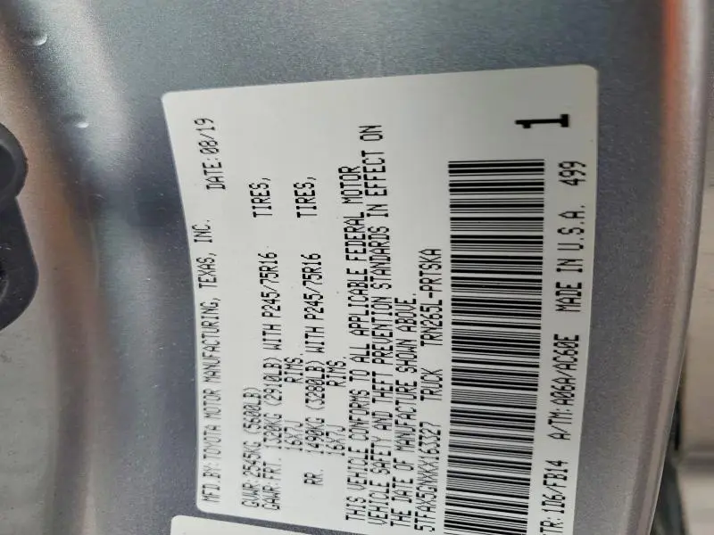 2019 TOYOTA TACOMA SR  