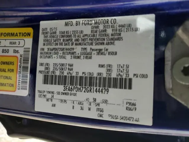 2016 FORD FUSION SE  