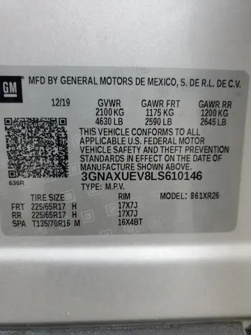 2020 CHEVROLET EQUINOX LT  