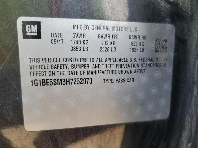 2017 CHEVROLET CRUZE LT