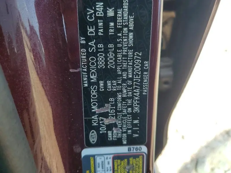 2018 KIA FORTE LX  
