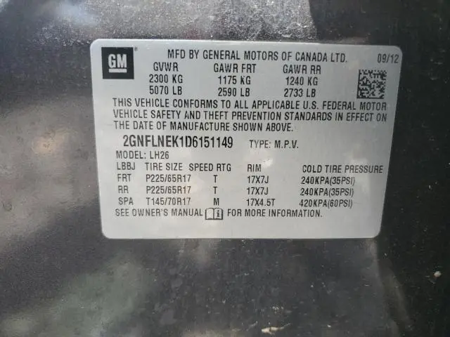 2013 CHEVROLET EQUINOX LT  